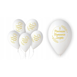 Balony Premium Pierwsza Komunia Święta (kłosy) 5 szt.