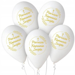 Balony Premium Pierwsza Komunia Święta (kłosy) 5 szt.