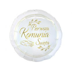 Balon foliowy Pierwsza Komunia Święta (biblia), okrągły 18CALI