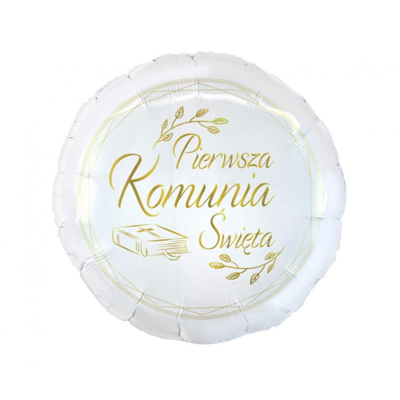 Balon foliowy Pierwsza Komunia Święta (biblia), okrągły 18CALI