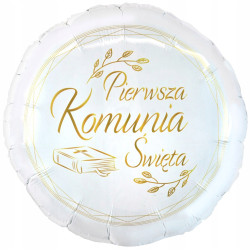 Balon foliowy Pierwsza Komunia Święta (biblia), okrągły 18CALI