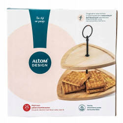 Patera dwupoziomowa na ciasto przekąski owoce desery bambusowa Altom Design