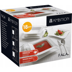 Komplet obiadowy Fala 18-elementowy AMBITION