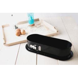 FORMA TORTOWNICA PROSTOKąTNA WąSKA 340x120 NON-STICK CZARNA (990-60)