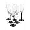 KOMPLET 6 KIELISZKÓW SZAMPAN ONYX CZARNA NÓŻKA 180ML
