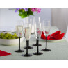 KOMPLET 6 KIELISZKÓW SZAMPAN ONYX CZARNA NÓŻKA 180ML