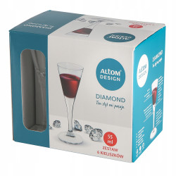 Kieliszki do Likieru Wódki 55 ml 6 szt Altom Design Diamond Zestaw Szklany
