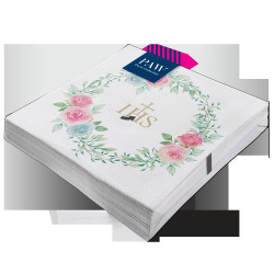Serwetki "Pierwsza Komunia Święta - róże", PAW, 33 cm, 20 szt