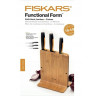 FISKARS ZESTAW 3 NOŻY W BLOKU BAMBUSOWYM