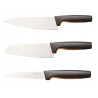 FISKARS ZESTAW 3 NOŻY W BLOKU BAMBUSOWYM