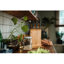 FISKARS ZESTAW 3 NOŻY W BLOKU BAMBUSOWYM