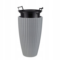 Doniczka Mika Slim z wkładem 30 cm platyna VERDENIA