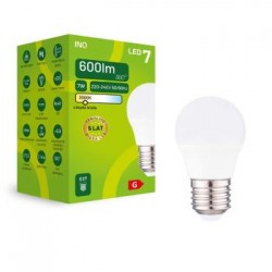 ŻARÓWKA LED G45 E27 7W KULKA 600lm 3000K INQ