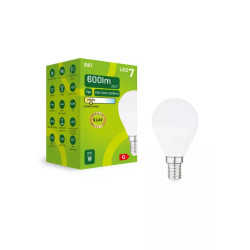 ŻARÓWKA LED G45 E14 7W KULKA 600lm 3000K INQ