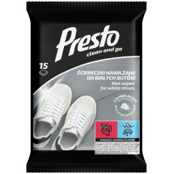 Ściereczki nawilżane do białych butów Presto (15 sztuk)