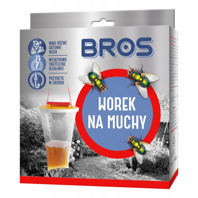 BROS Worek na muchy pułapka z przynętą SKUTECZNA PUŁAPKA WABI
