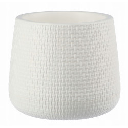 Doniczka Osłonka SYSTEM NAWADNIAJĄCY Rattan 17 cm biała VERDENIA