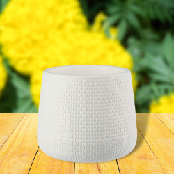 Doniczka Osłonka SYSTEM NAWADNIAJĄCY Rattan 17 cm biała VERDENIA