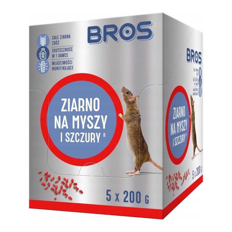 ZIARNO NA MYSZY SZCZURY 1KG 5x200g BROS