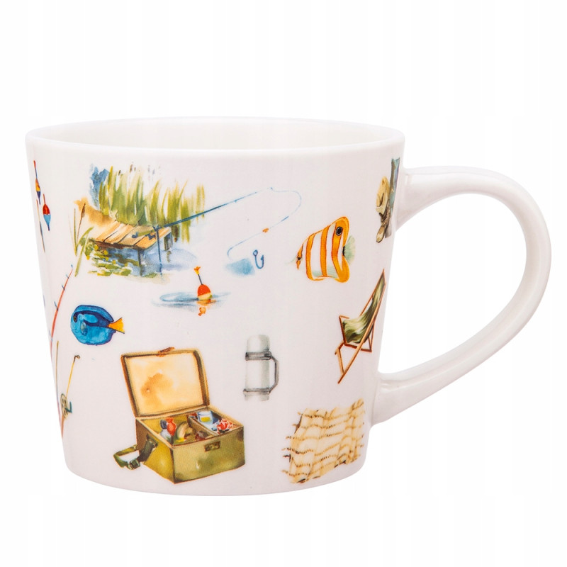 Kubek dla wędkarza porcelanowy do kawy herbaty w pudełku 400 ml na Prezent
