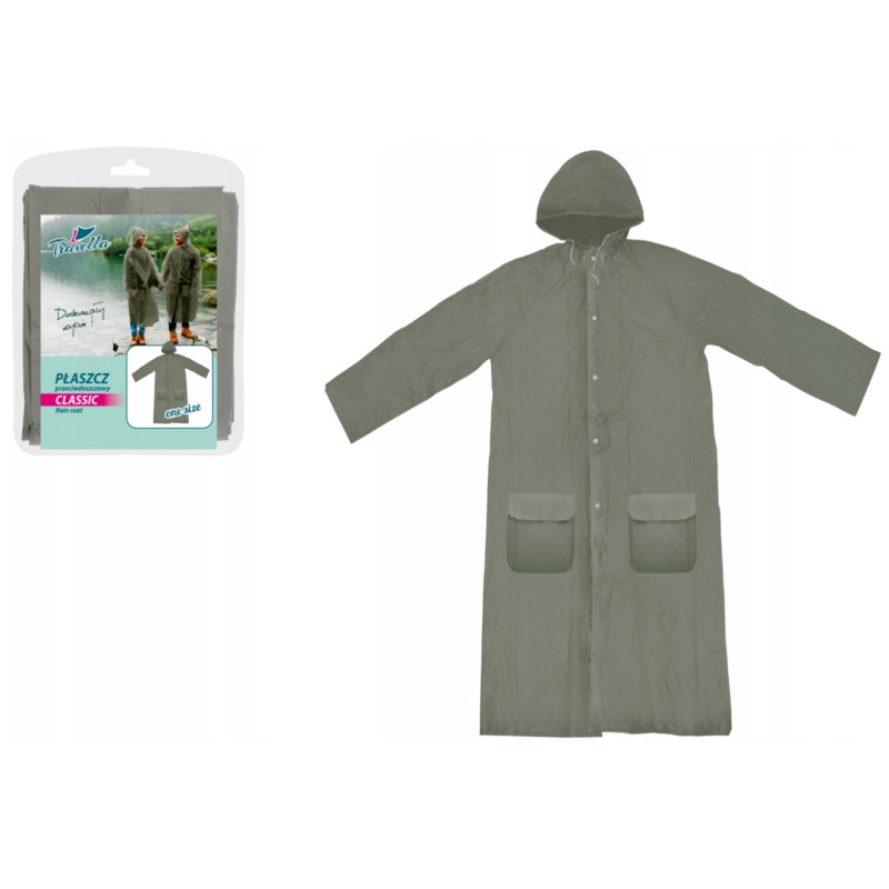 Płaszcz przeciwdeszczowy dla dorosłych CLASSIC khaki