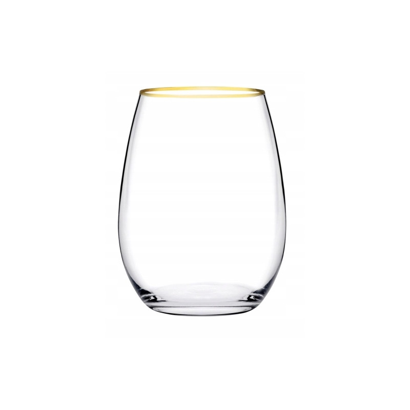 Komplet 6 szklanek Amber ze złotym rantem 570 ml PASABAHCE