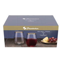 Komplet 6 szklanek Amber ze złotym rantem 570 ml PASABAHCE