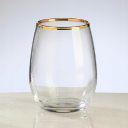 Komplet 6 szklanek Amber ze złotym rantem 570 ml PASABAHCE