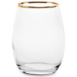 Komplet 6 szklanek Amber ze złotym rantem 570 ml PASABAHCE
