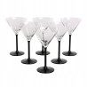 KIELISZKI DO MARTINI CZARNA NÓŻKA ONYX KPL.6 KIELISZKÓW MARTINI 260ML