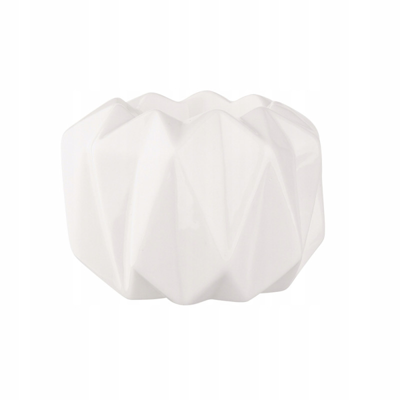 ŚWIECZNIK PORCELANOWY BIAŁY 9X9X6 CM