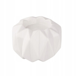 ŚWIECZNIK PORCELANOWY BIAŁY 9X9X6 CM