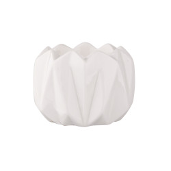 ŚWIECZNIK PORCELANOWY BIAŁY 7X7X5 CM