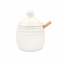 POJEMNIK NA MIÓD + NABIERAK 9X11.5 CM 260 ML PORCELANA