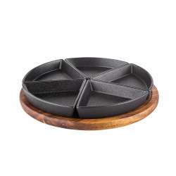 Naczynie na przekąski i dipy 25 cm VALDINOX INITIO ceramika drewno akacjowe