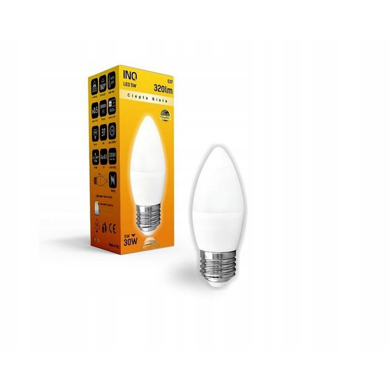 ŻARÓWKA B35 E27 LED 5W ŚWIECZKA 320lm 3000K INQ