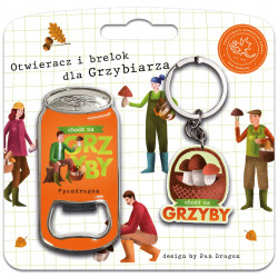 ZESTAW NA PREZENT DLA GRZYBIARZA OTWIERACZ I BRELOK CHODŹ NA GRZYBY