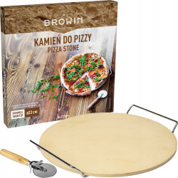 KAMIEŃ DO PIZZY Z UCHWYTEM I NOŻYKIEM
