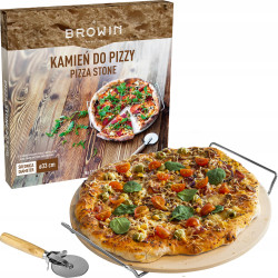 KAMIEŃ DO PIZZY Z UCHWYTEM I NOŻYKIEM