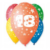 Balon "18" pastel mix / 5 szt.