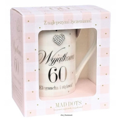 KUBEK MAD DOTS 60 URODZINY NA PREZENT WYJĄTKOWA