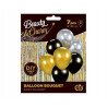 Bukiet balonowy B&C złoto-srebrno-czarny, 7 sz