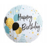 Balon Ibrex Hel, okrągły 14", Happy Birthday