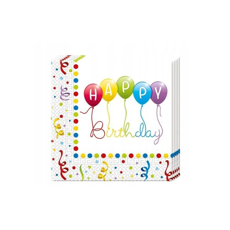 Serwetki urodzinowy Happy Birthday 33x33 cm 20 szt