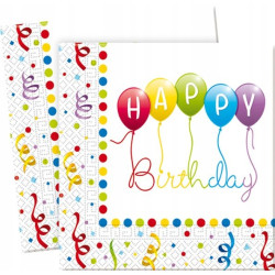 Serwetki urodzinowy Happy Birthday 33x33 cm 20 szt
