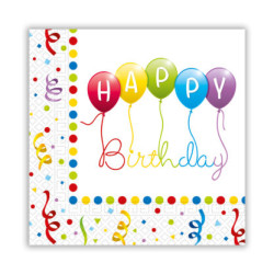 Serwetki urodzinowy Happy Birthday 33x33 cm 20 szt