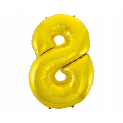 BALON FOLIOWY ZŁOTY CYFRA 8 92CM