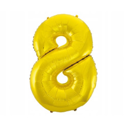 BALON FOLIOWY ZŁOTY CYFRA 8 92CM