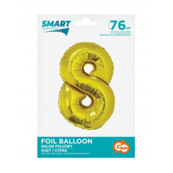 BALON FOLIOWY ZŁOTY CYFRA 8 92CM