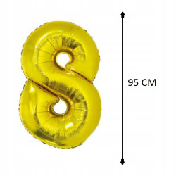 BALON FOLIOWY ZŁOTY CYFRA 8 92CM